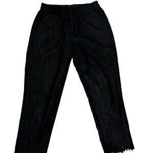 J.Crew Black Lace Pants – Size 2P – Cropped Petite – Lined